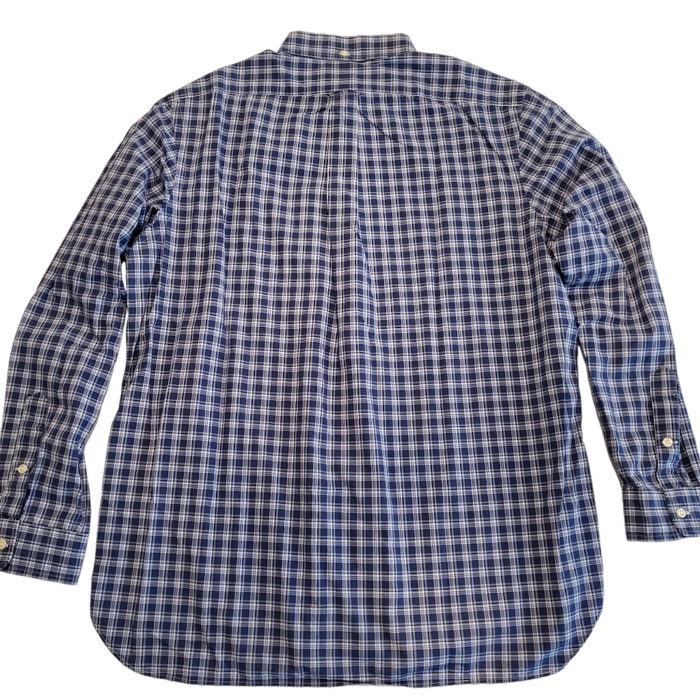 Ralph Lauren Men's Long Sleeve Button Down Shirt Pocket Blue Plaid Cotton XL - Picture 10 of 16